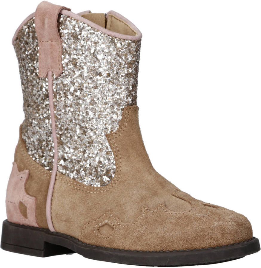 Clic! suède cowboylaarzen beige roze zilver - Foto 2