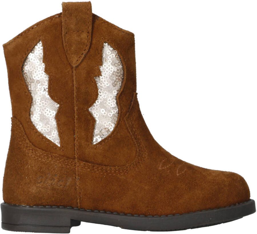 Clic! suède cowboylaarzen cognac