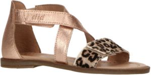 Clic! leren sandalen rosé met panterprint