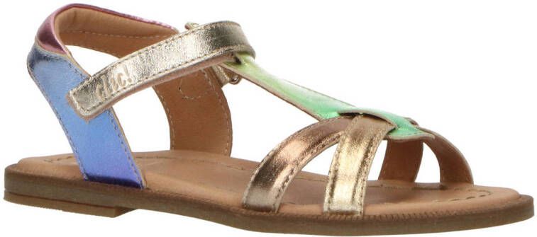 Clic! leren sandalen roze multi metallic