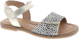 Clic leren sandalen zilver