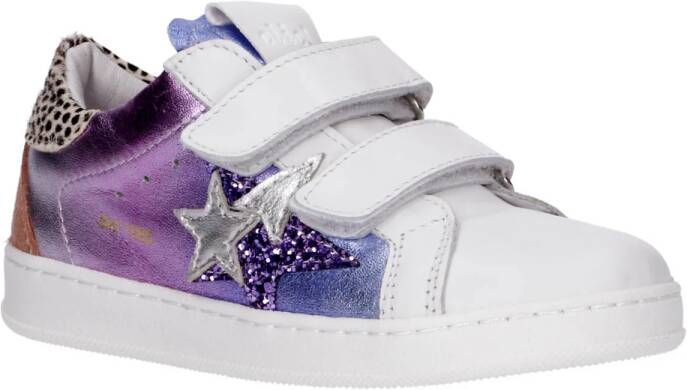 Clic! leren sneakers lila Paars Meisjes Leer Meerkleurig 32