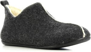 CM Comfort Pantoffels Dames Sloffen Instappers Wol Harde zool Dichte hiel 66066004 Antraciet
