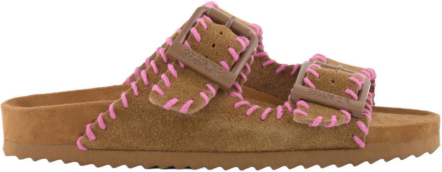 Colors of California HC.BIO301N suède slippers cognac roze