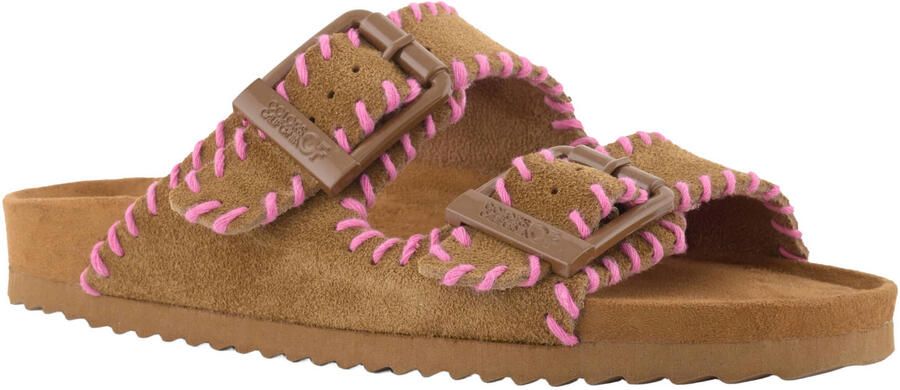 Colors of California HC.BIO301N suède slippers cognac roze - Foto 3