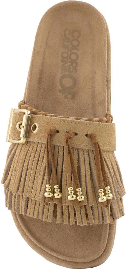 Colors of California HC.BIOW603 suède slippers met siergesp camel - Foto 2