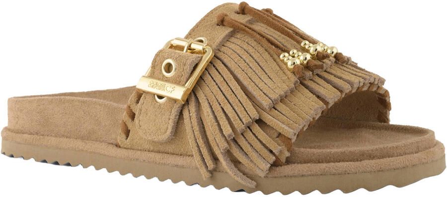 Colors of California HC.BIOW603 suède slippers met siergesp camel - Foto 3