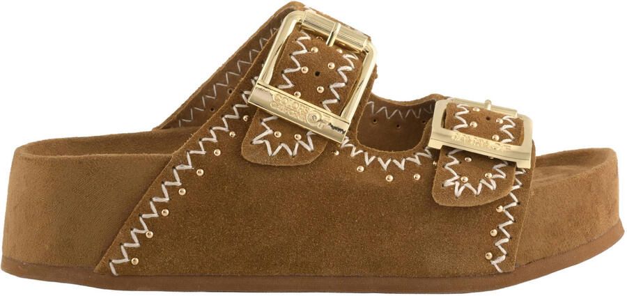 Colors of California HC.DUNE08 suède slippers cognac
