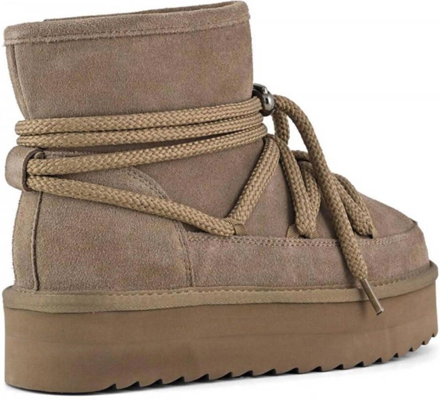 Colors of California Platform mountain look gevoerde suède veterboots taupe - Foto 2