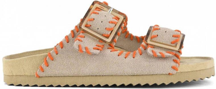 Colors of California suède slippers beige oranje