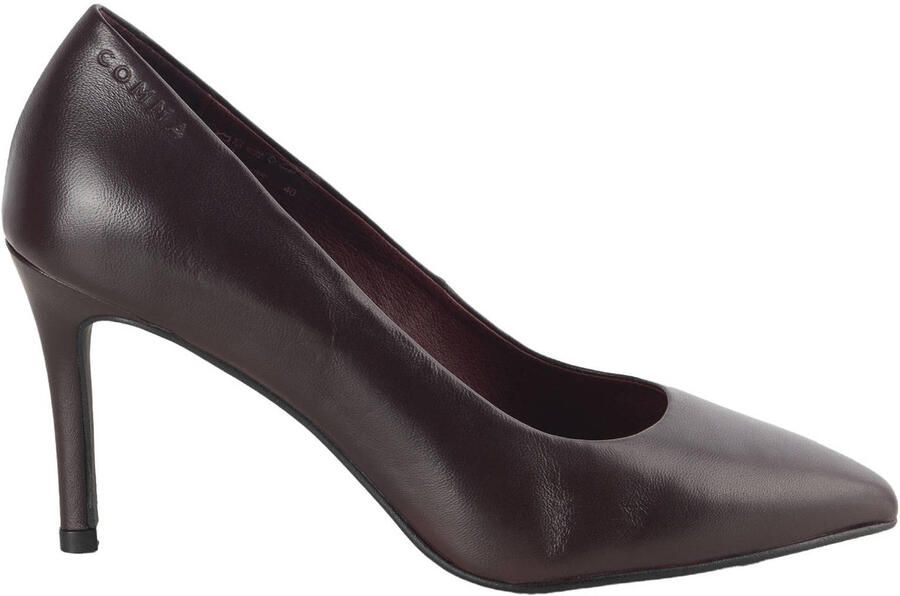 Comma Shoes leren pumps met naaldhak bordeaux