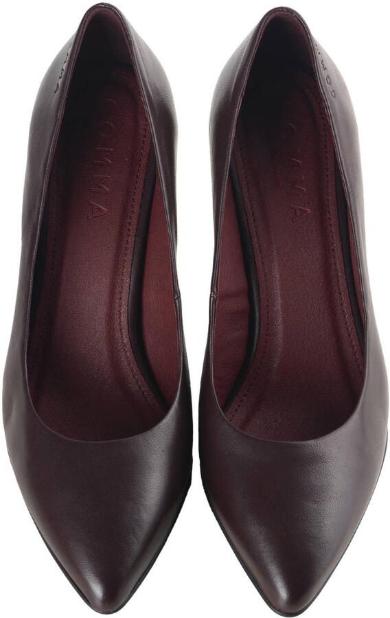 Comma Shoes leren pumps met naaldhak bordeaux - Foto 3