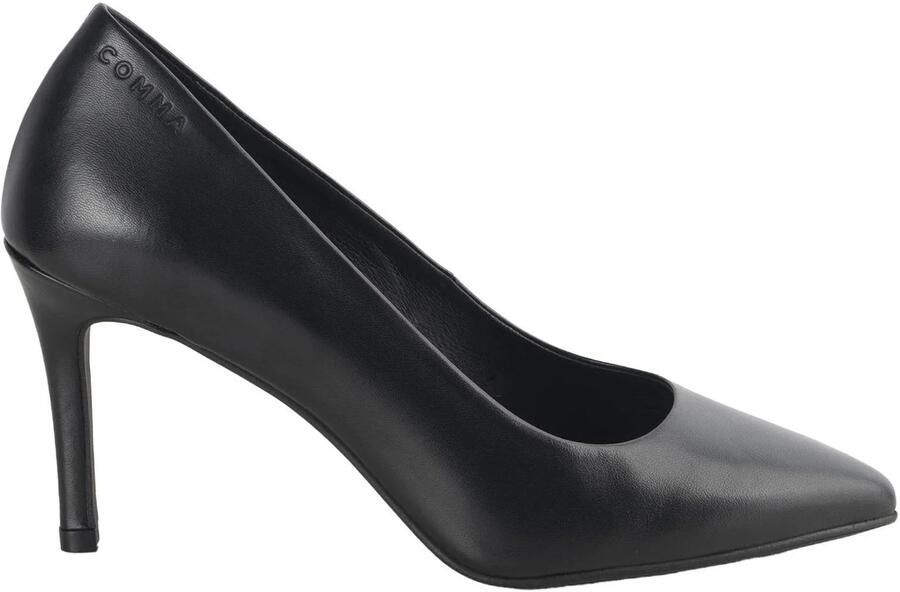 Comma Shoes leren pumps met naaldhak zwart