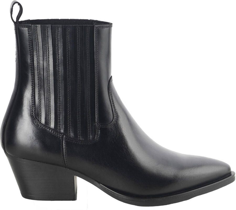 Comma Shoes western leren cowboy boots zwart