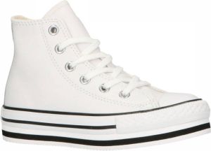 Converse Chuck Taylor All Star Platform EVA Hi leren sneakers met plateauzool wit zwart