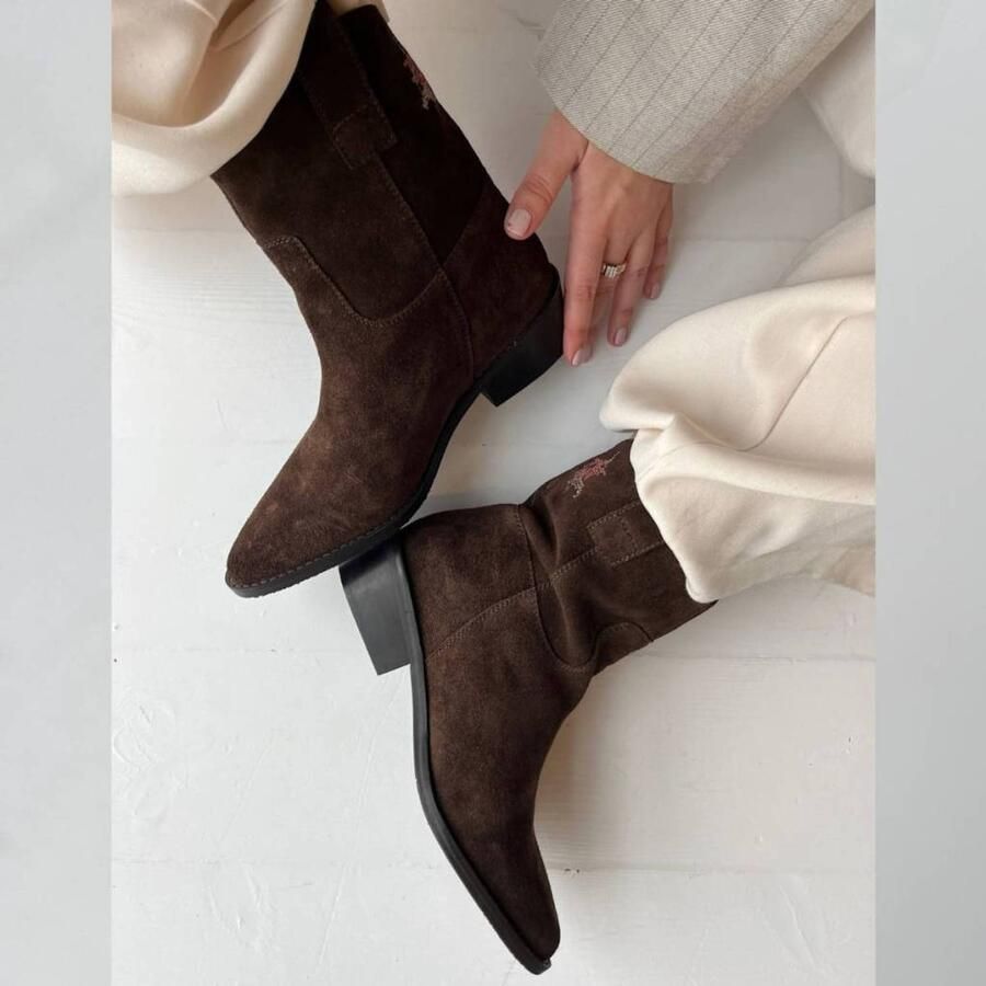 Copenhagen Shoes The Monice Boot western suède cowboy boots bruin - Foto 2