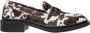 Copenhagen Shoes Celina leren loafers met koeienhaar bruin wit - Thumbnail 1