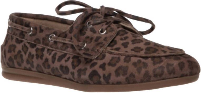 Copenhagen Shoes Savannah suède bootschoenen met panterprint bruin zwart