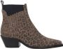 Copenhagen Shoes The Walking Boot suède cowboylaarzen met panterprint bruin - Thumbnail 1