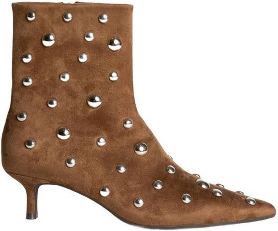 Corina suèdelook enkellaarzen met studs camel
