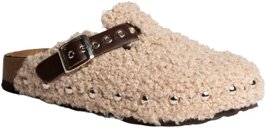 Corina teddy clogs met studs beige - Foto 2