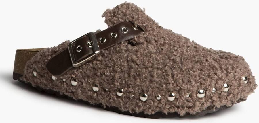 Corina teddy clogs met studs taupe - Foto 2