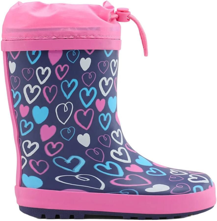 Cortina rubber regenlaarzen blauw roze