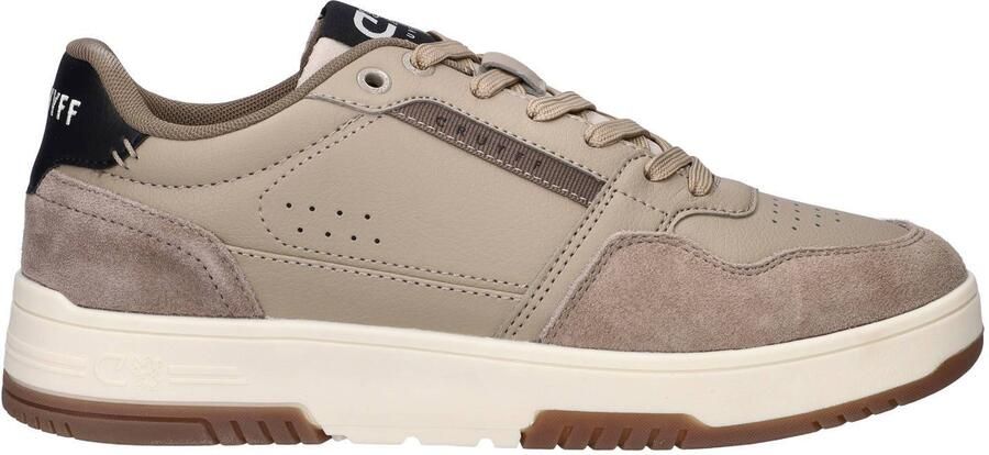 Cruyff Endorsed Sport leren sneakers met logo taupe