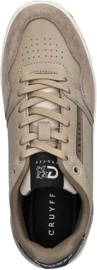 Cruyff Endorsed Sport leren sneakers met logo taupe - Foto 3