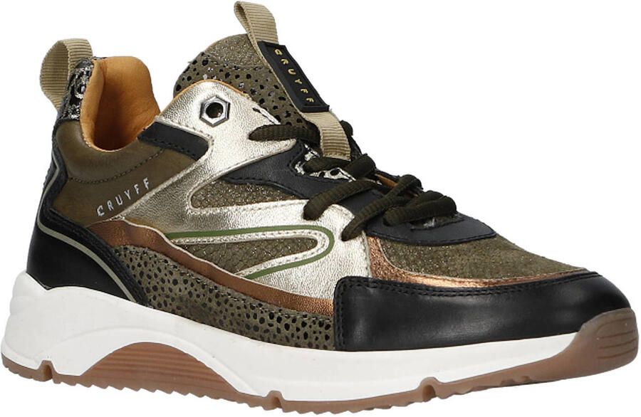 Cruyff leren sneakers met panterprint kaki zwart goud Groen Meisjes Leer - Foto 3
