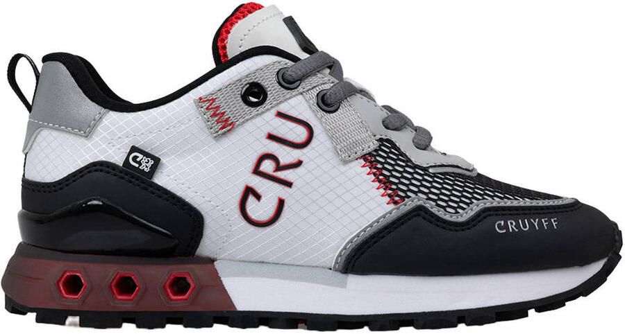 Cruyff leren sneakers wit rood zwart