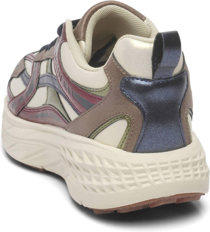 Cycleur de Luxe chunky leren sneakers donkerrood wit taupe
