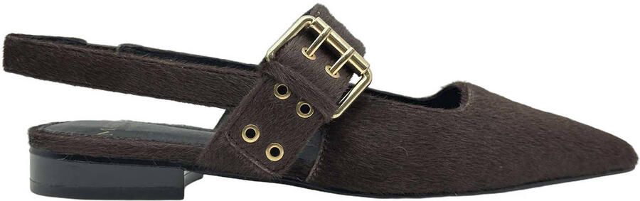 Cycleur de Luxe Lamium suède leren slingback loafers donkerbruin