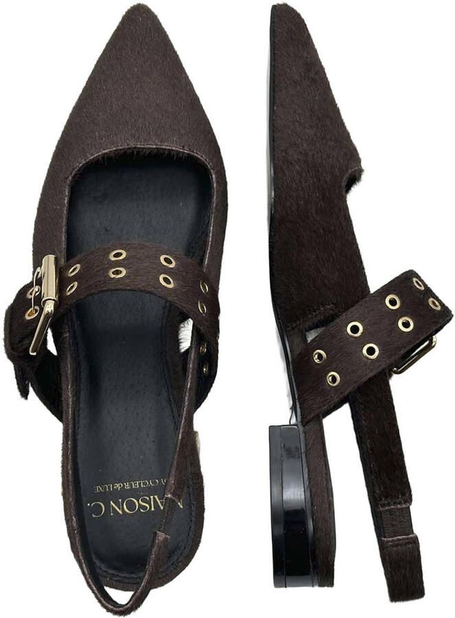 Cycleur de Luxe Lamium suède leren slingback loafers donkerbruin - Foto 3