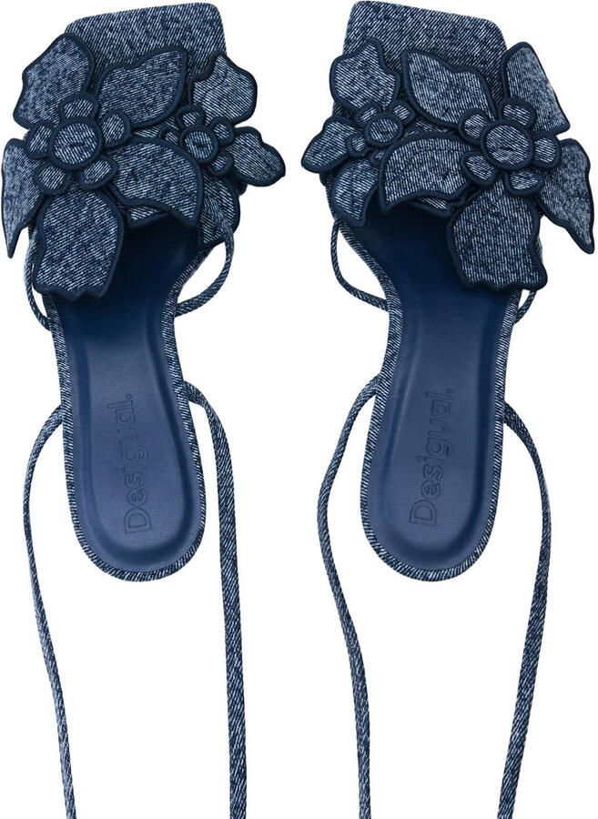 Desigual denim sandaletten met 3d applicatie dark denim - Foto 2