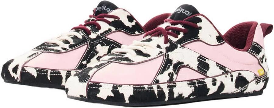 Desigual leren sneakers met dierenprint meerkleurig