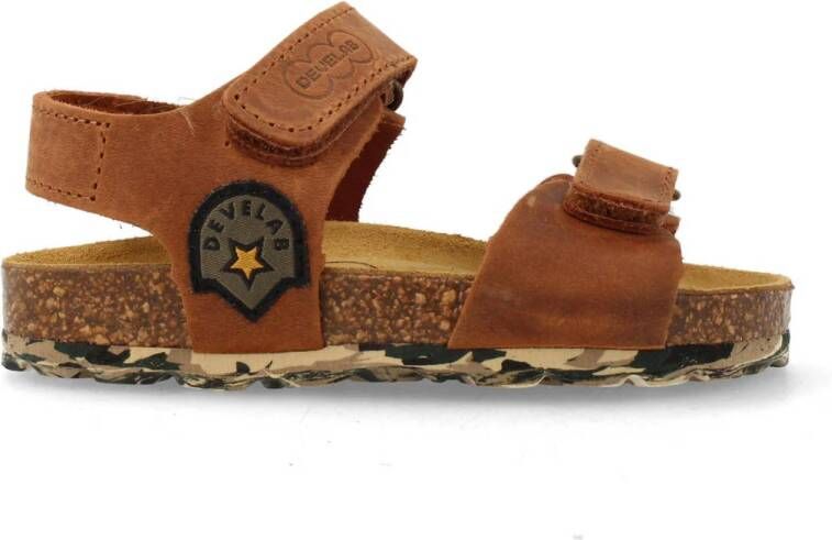 Develab 48319 leren sandalen cognac