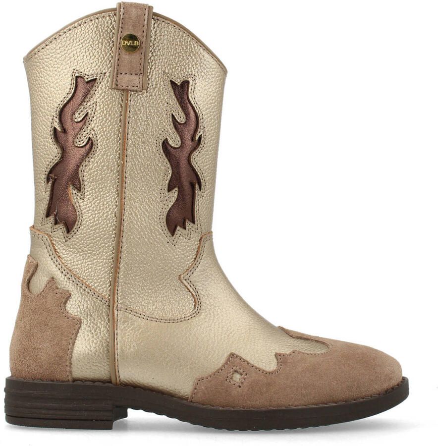 Develab leren cowboylaarzen goud