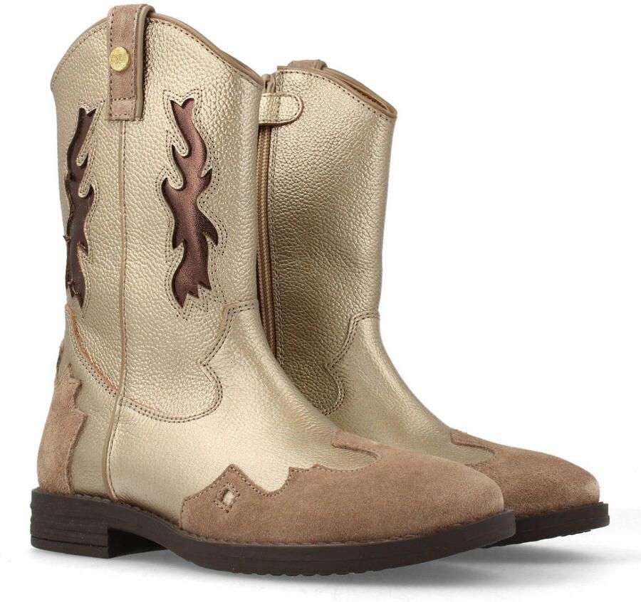 Develab leren cowboylaarzen goud - Foto 2