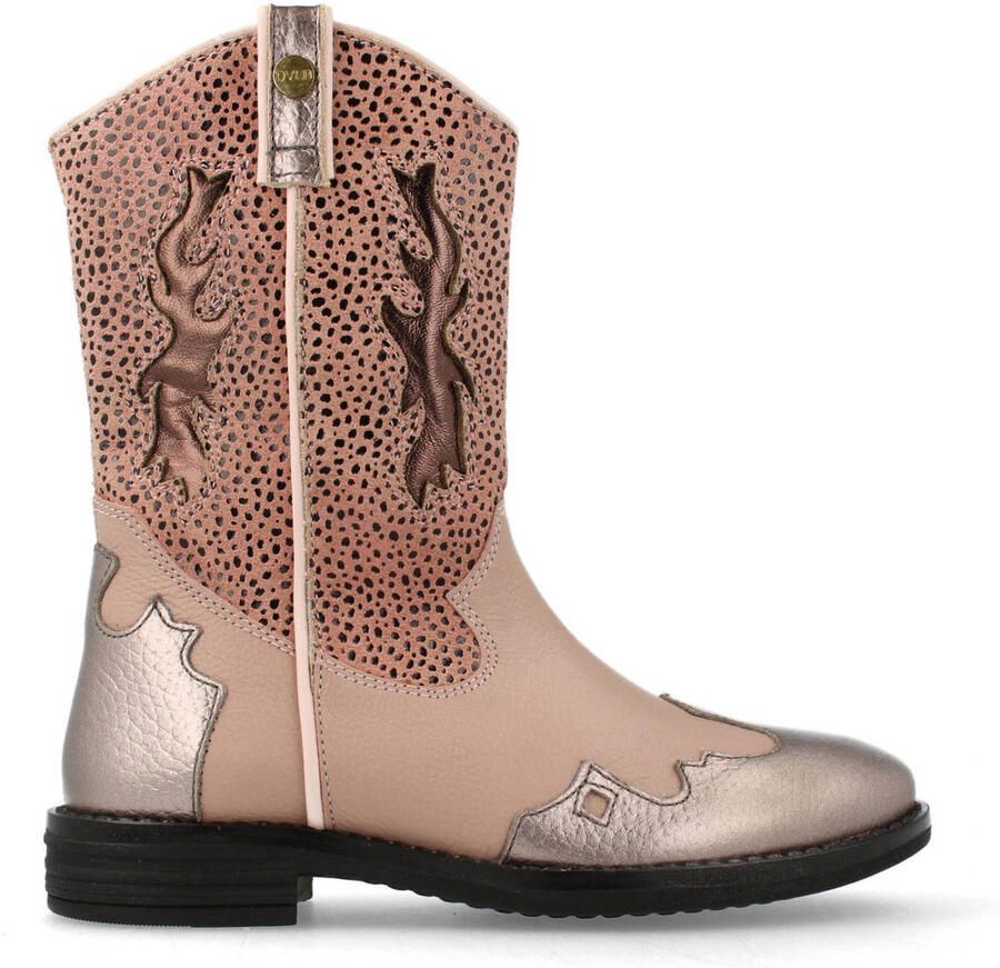 Develab leren cowboylaarzen roze