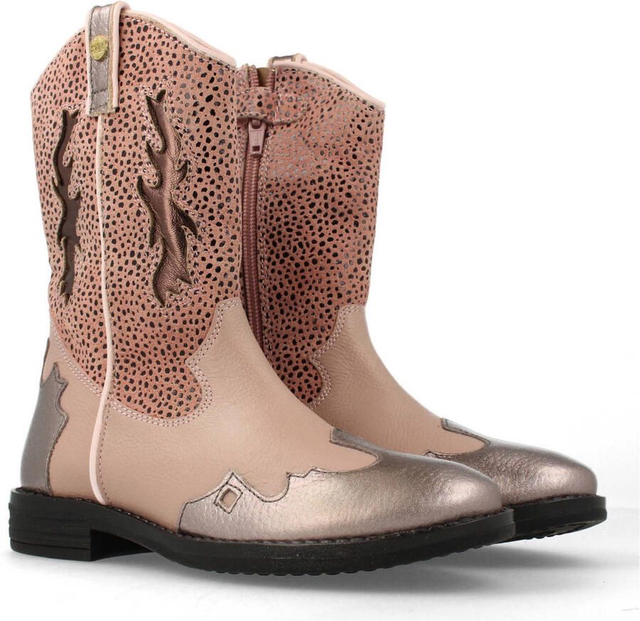 Develab leren cowboylaarzen roze