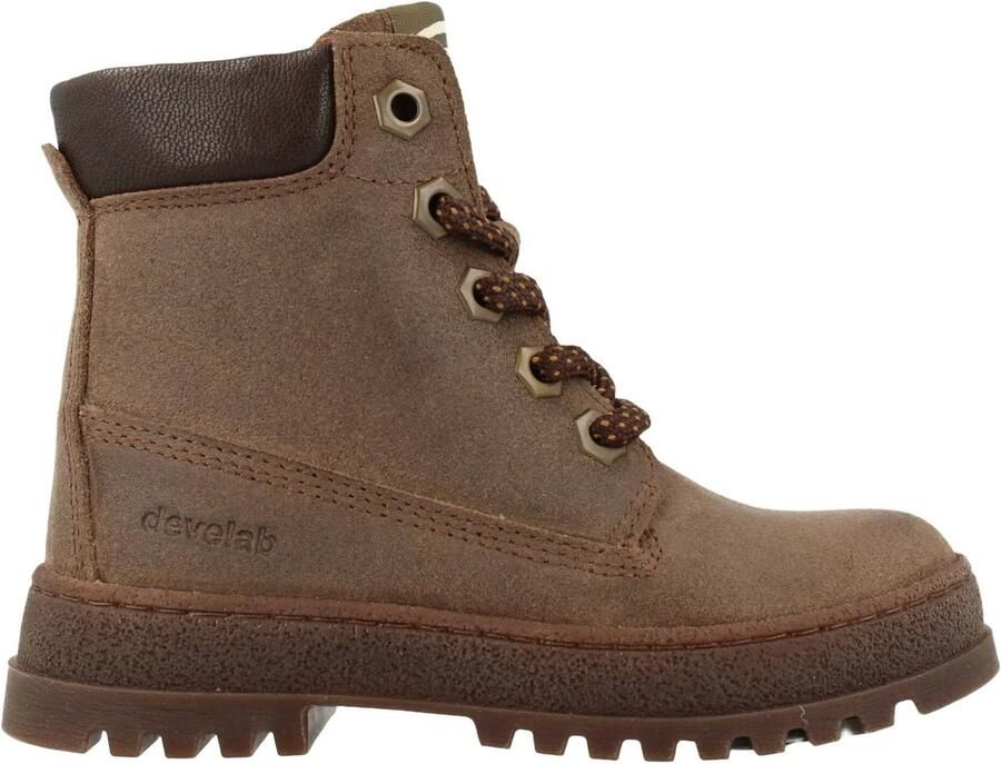 Develab leren enkelboots donkerbruin