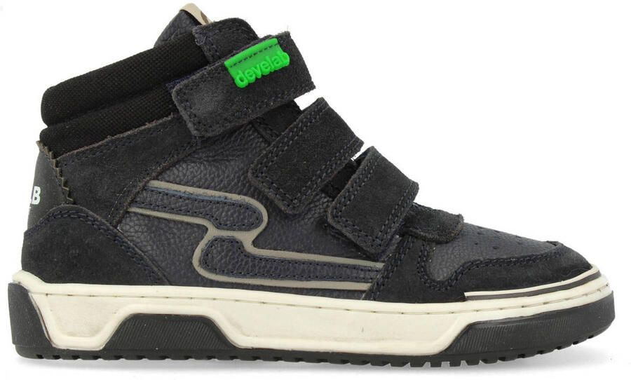 Develab leren sneakers donkerblauw