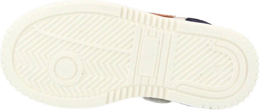 Develab leren sneakers donkerblauw oranje - Foto 3