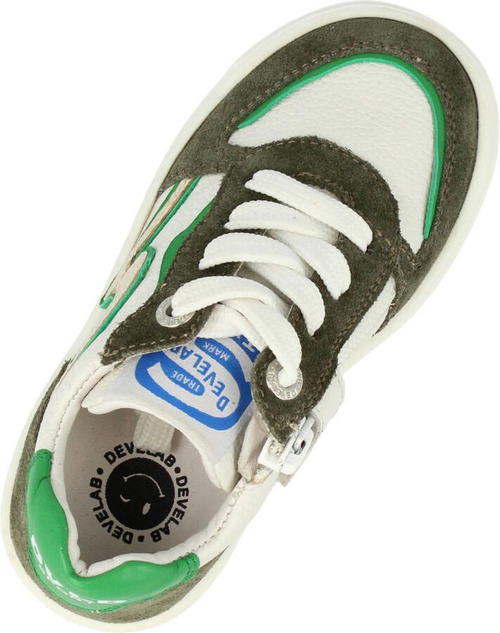 Develab leren sneakers groen wit - Foto 2