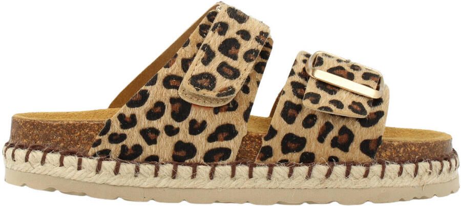 Develab sandalen bruin panterprint