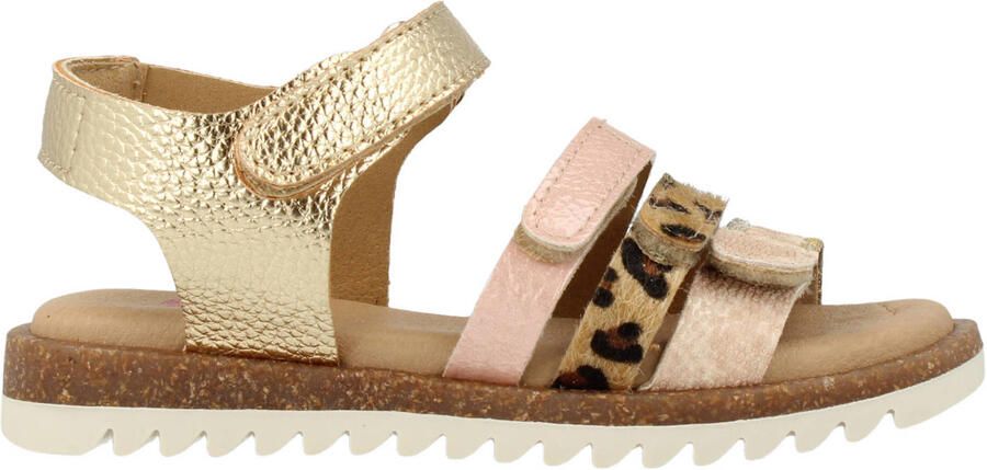 Develab sandalen goud panterprint