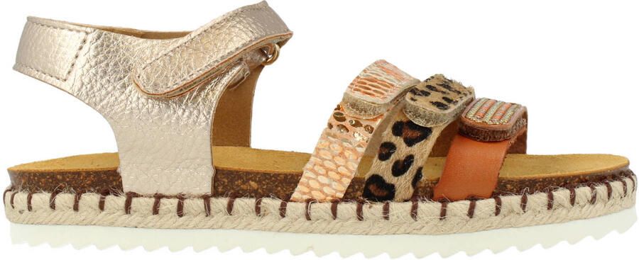 Develab sandalen goud panterprint