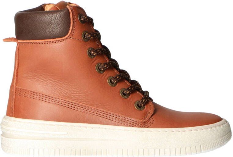 Develab leren enkelboots cognac Bruin Jongens Leer 34