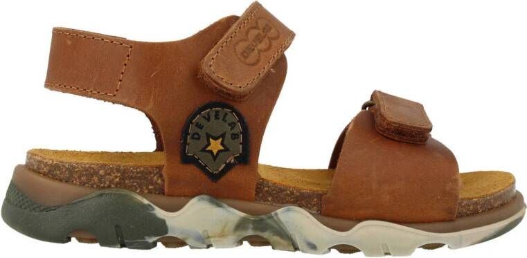 Develab leren sandalen cognac
